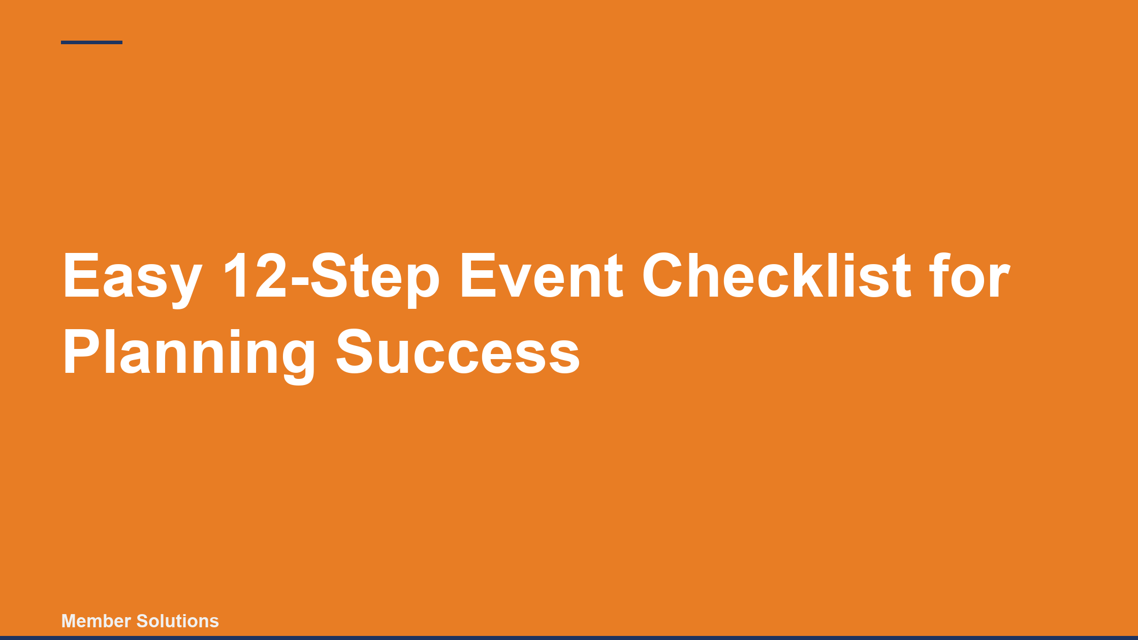 Easy 12-Step Event Checklist for Planning Success