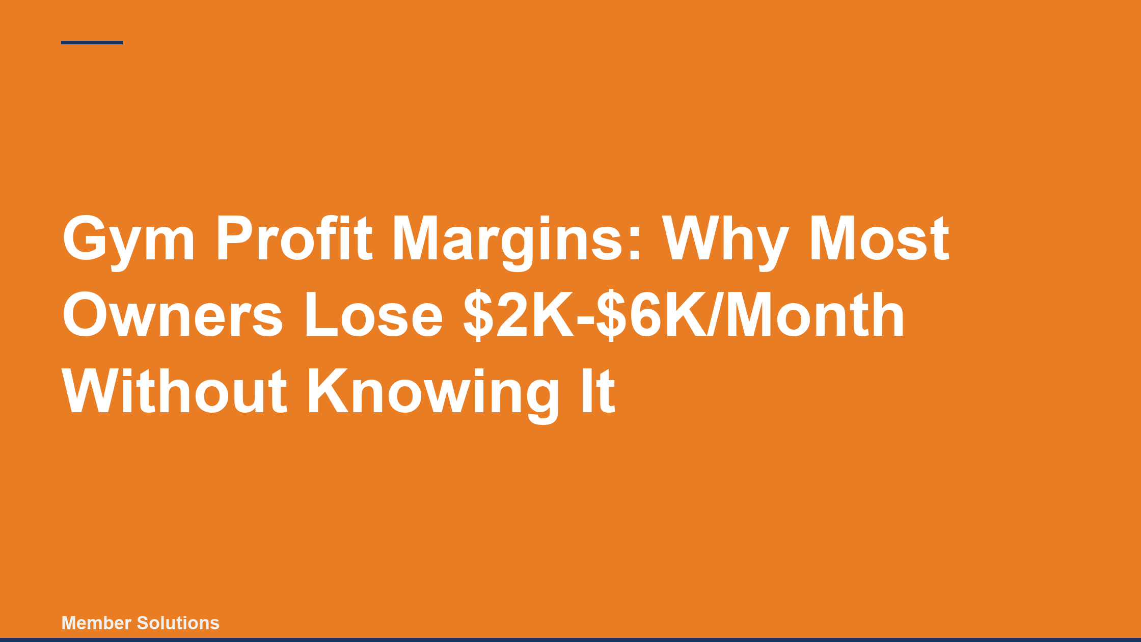 Gym Profit Margins: Why Most Owners Lose $2K-$6K/Month Without Knowing It