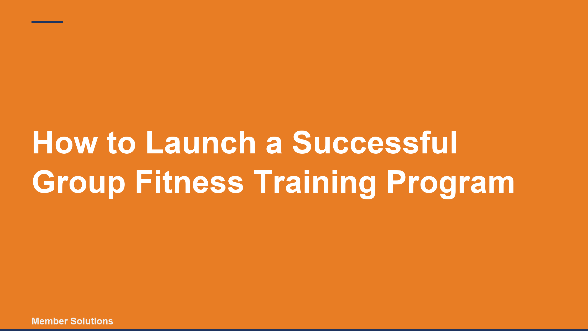 How to Launch a Successful Group Fitness Training Program