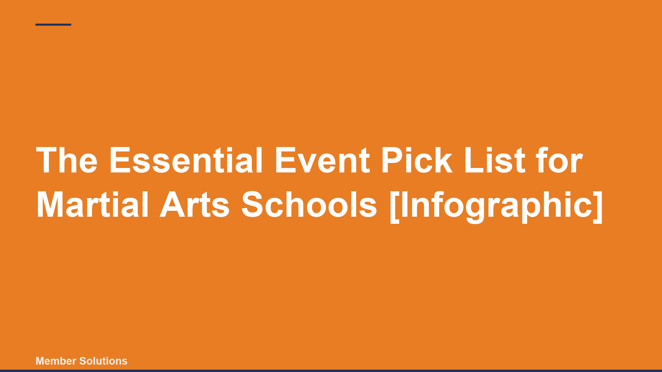 The Essential Event Pick List for Martial Arts Schools [Infographic]